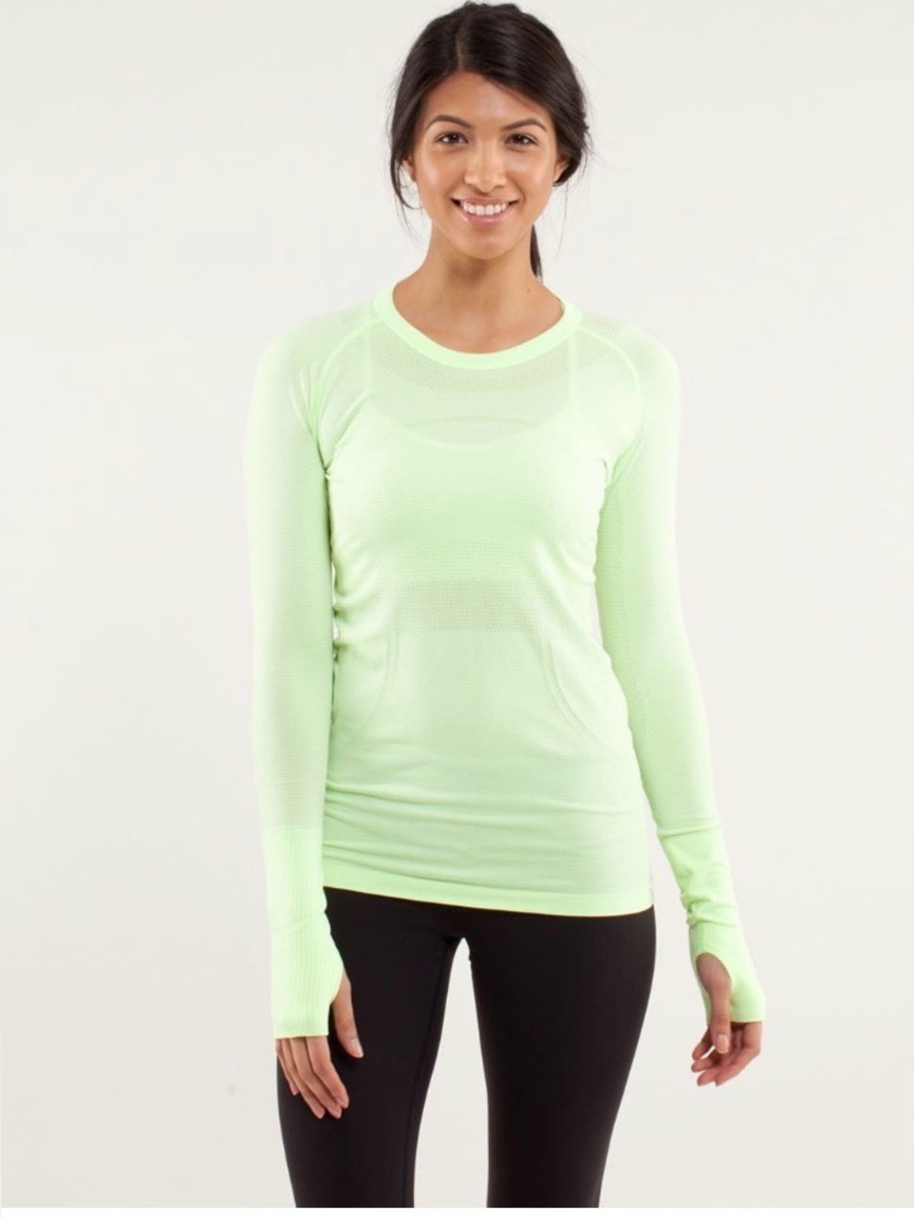lululemon athletica Light Mint Green Long Sleeve Tee